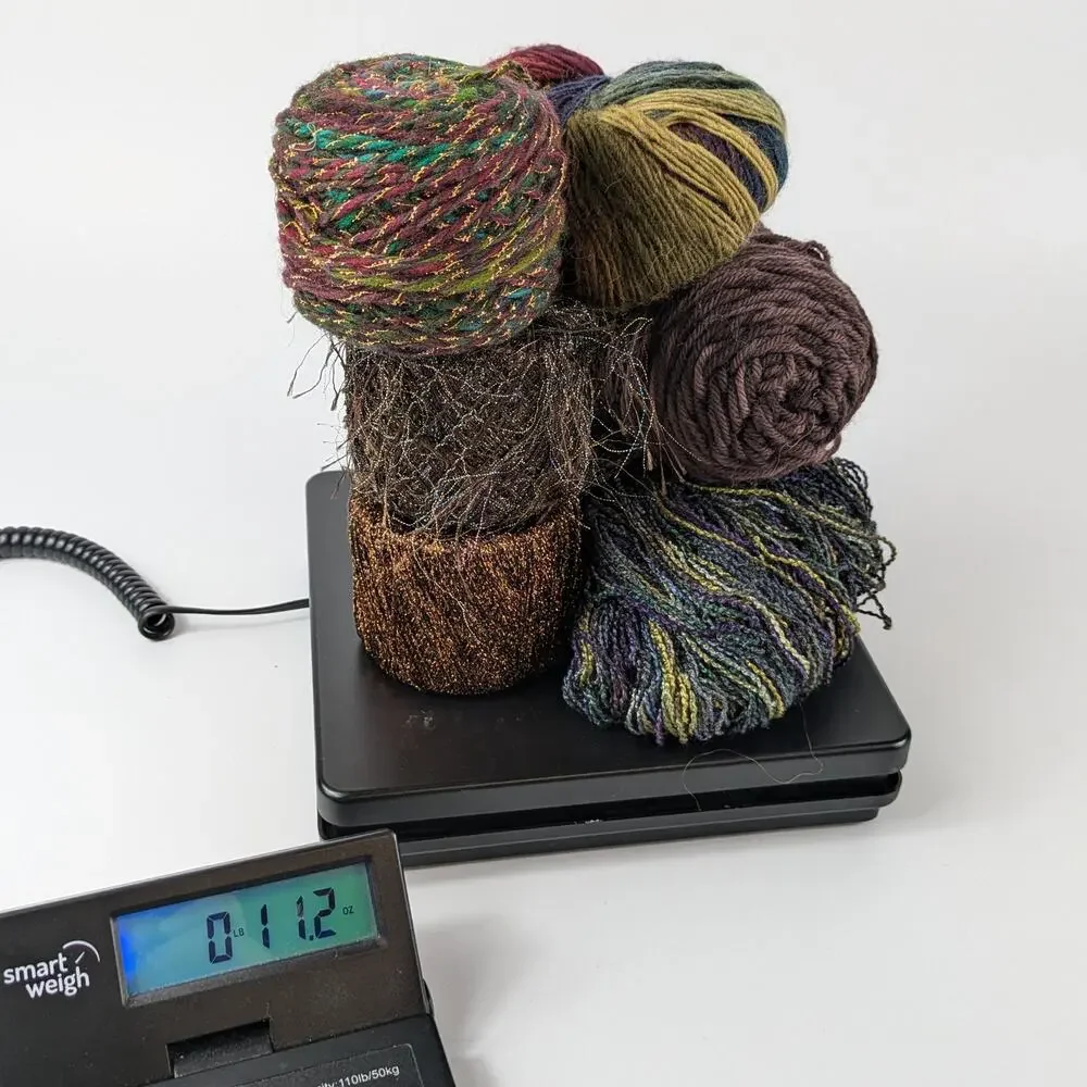 Dark Rainbow Fiber Lot Bundle Specialty Yarn Thread Craft Knit Crochet Embroider